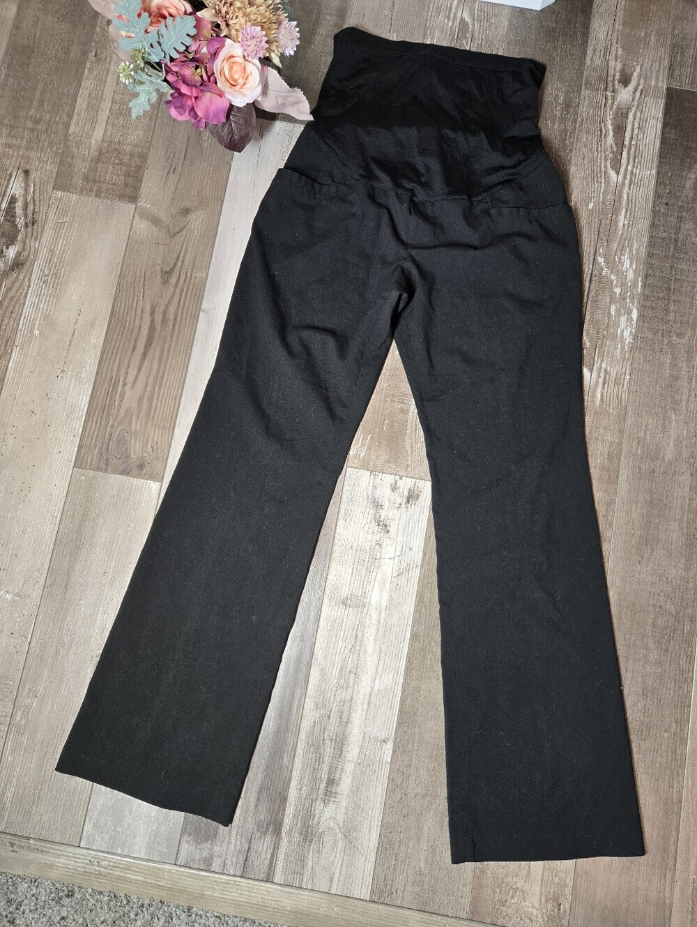 Liz Lange Maternity Women's Black Wide Leg Trousers Dress Pants Size 4 LIKE NEW
